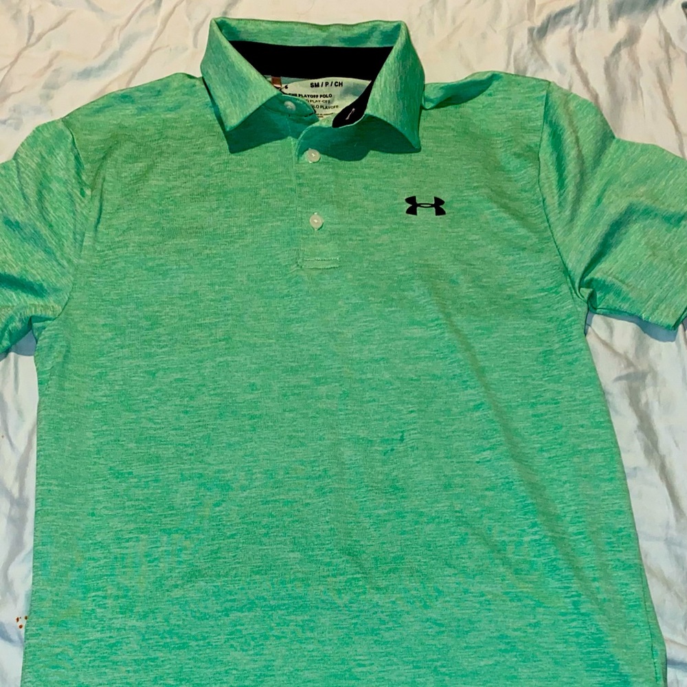 Like new!! Worn once! Mens Green Under Armour Polo